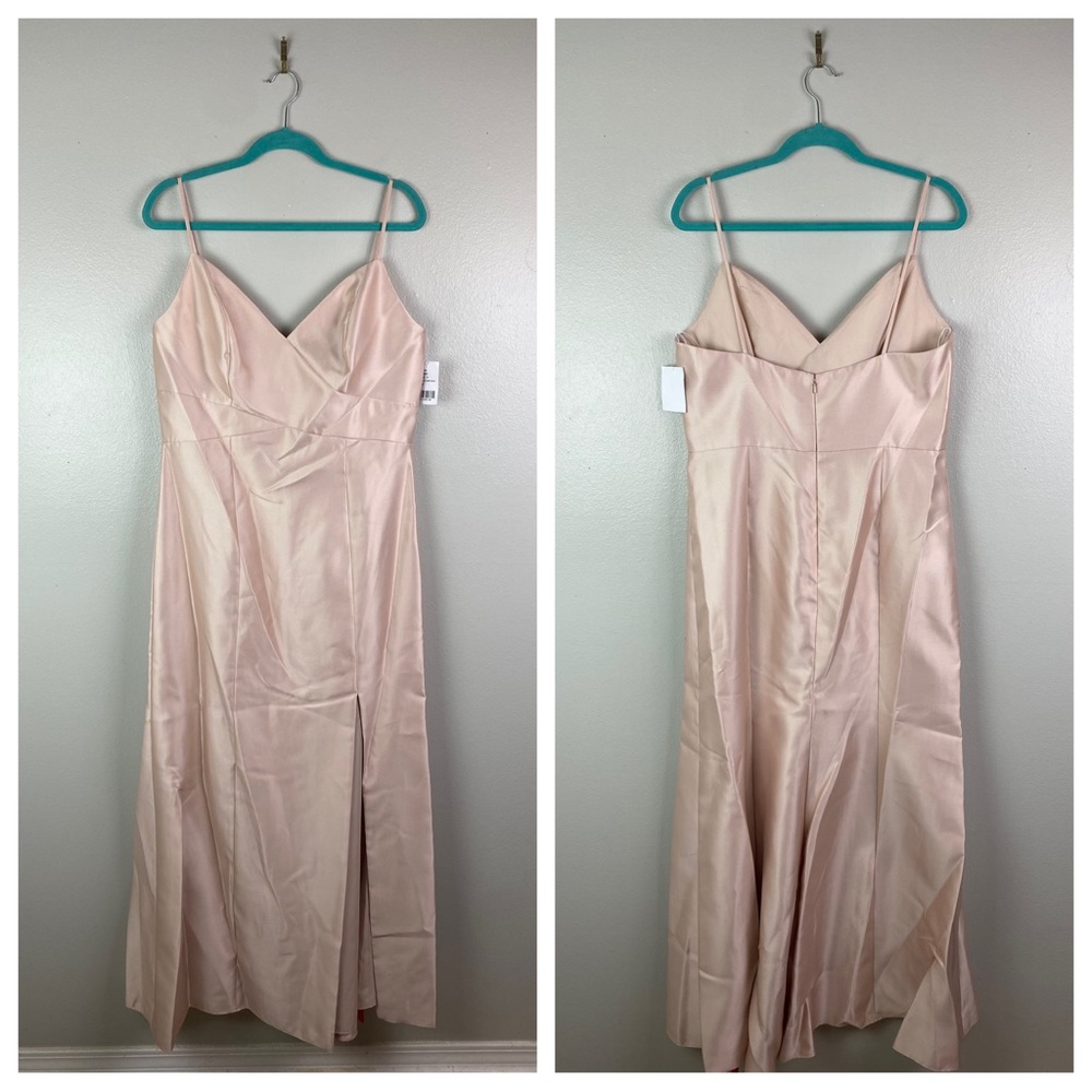 NWT Alfred Sung | Maxi Satin Twill Mermaid Trumpet Sleeveless Dress in Cameo 16